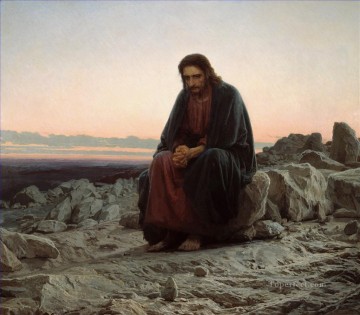 Ivan Kramskoi Painting - Cristo en el desierto Desierto Ivan Kramskoi